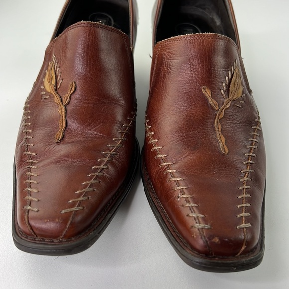 Pikolinos Women's Tan Leather Slip on Heeled Loafer Shoe - Picture 3 of 12